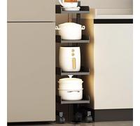 Soporte ajustable para microondas con ruedas, moderno estante de almacenamiento de cocina de varios niveles para electrodomésticos pequeños, 33 x 28 x 220 cm, diseño que ahorra espacio para uso