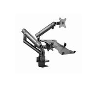 Soporte ajustable para monitores - Gembird - Para 2 monitores - Giratorio - Negro - Inclinación -90 a 90 - Carga máxima 8 kg