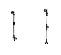 Soporte Ajustable para Paraguas de Cochecito, Acero Inoxidable Negro | Base Desmontable Pinza, Protección Frente a Lluvia y Sol, para Scooter y Silla de Descanso