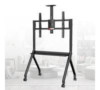 Soporte ajustable para pizarra blanca inctiva con ruedas, soporte de suelo electrónico para TV con bandeja de cámara para oficina en casa, aula, color negro 580