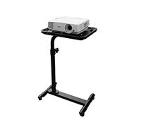 Soporte ajustable para proyector móvil, escritorio multifuncional con carrito y podio multimedia para portátiles, presentaciones y eventos, soporte negro, 45 x 35 cm