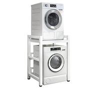Soporte ajustable para secadora y estante de almacenamiento para lavadora, capacidad de 400 kg, ahorro de espacio, kit de apilamiento para lavadoras de carga frontal y secadoras, optimiza la