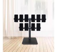 Soporte ajustable para teléfono celular para escritorio, soporte de carga multiteléfono, visualización manos libres, ideal para oficina en casa y grabación de video (2+2)