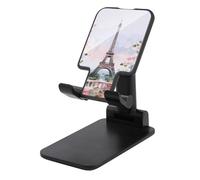 Soporte ajustable para teléfono móvil con diseño de Torre Eiffel de París con flores, para escritorio, portátil, soporte universal para teléfono manos libres, para avión, artículos esenciales de viaje
