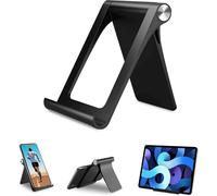 Soporte ajustable para teléfono móvil y tableta, compatible con iPhone 12/11, Samsung S20/S10, OnePlus, Huawei, Xiaomi y iPad Mini (negro).