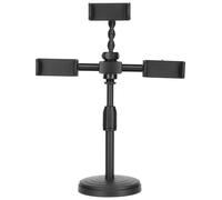 Soporte ajustable para teléfono para transmisiones en vivo, compatibilidad universal, altura y ángulo ajustables con base estable, diseño