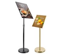 Soporte ajustable resistente del soporte de la señal, 28-48 pulgadas de exhibición del cartel de aluminio con la base giratoria para el menú A2 vertical vista horizontal interior al aire libre Eventos