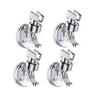 Soporte Alcachofa Ducha Soporte for cabezal de ducha, sin taladro, impermeable, reutilizable, muy resistente, soporte universal for ducha.(Silver 4pcs)
