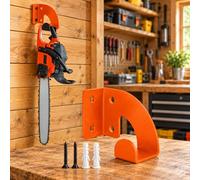Soporte almacenaje motosierra, para STIHL MS 261 | Soporte mural de metal resistente para guardar la motosierra elevada y ordenada en garaje, taller o cobertizo.