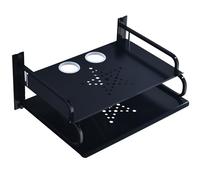 Soporte Aluminio Pared Estantes Flotantes para DVD Reproductor/BLU-RayReceptor/Hi-Fi/Consolas de Juegos/Accesorios de TV,Multimedia Wall Shelf (Doble Capa)