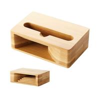Soporte amplificador de altavoz telefónico de madera - Mini accesorio de escritorio natural | Base de teléfono de madera hecha a mano, regalo para familiares y amigos, amplificador de sonido ecológico