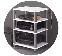 Soporte Amplificador Hi-Fi Estante Para Equipos Audiovisuales Mueble Almacenamiento De Audio 2/3/4 Niveles Con Patas Antivibración Receptor Tocadiscos Altavoces Cine En Casa(Blanco,60*48*80cm(4Tier))