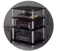 Soporte Amplificador Hi-Fi Estante Para Equipos Audiovisuales Mueble Almacenamiento De Audio 2/3/4 Niveles Con Patas Antivibración Receptor Tocadiscos Altavoces Cine En Casa(negro,60*48*80cm(4Tier))