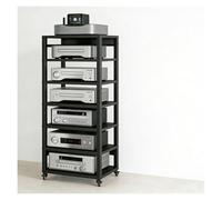 Soporte amplificador negro de 7 niveles y estantería de video para cine en casa, gabinete de exhibición Equint, resistente para sistemas de alta fidelidad y Ma ar