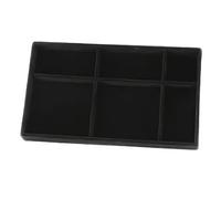 Soporte apilable de terciopelo para joyas, negro, bandeja portátil para anillos, aretes, cajón organizador de almacenamiento (001)