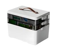 Soporte apilable para botiquín con secciones visibles y asas fuertes, ideal para necesidades urgentes, portador de medicamentos de crisis al aire libre