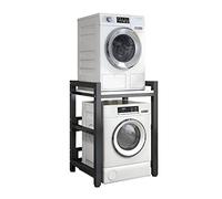 Soporte apilable para lavadora y secadora con estante ajustable, unidad de almacenamiento portátil para ahorrar espacio, estante de cocina para una limpieza eficiente y comodidad de lavandería