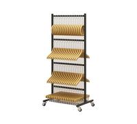 Soporte Apilador De Perchas, Organizador Apilador con Rueda Giratoria, Estante De Almacenamiento De Piso For Ropa Sucia, Capacidad For hasta 120(Black)