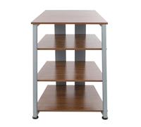 Soporte audiovisual esquinero de 4 niveles - Torre de madera para equipos de sonido estéreo, ideal para TV, reproductores de DVD, consolas de juegos y equipos de cine en casa - Diseño compacto