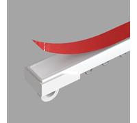 Soporte autoadhesivo para barra de cortina, sin taladro, montaje liso para techo y pared, 7,7 m, perfecto para ventanas, baños, duchas, fácil instalación con accesorios