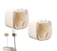 Soporte autoadhesivo para cables - 2 ganchos resistentes a la humedad, con cubierta transparente a prueba de polvo, adhesivo sin residuos, soporte para enchufe para la pared, para cocina, dormitorio