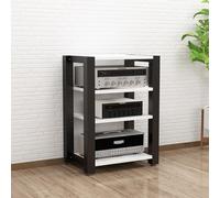 Soporte AV con estantes ajustables, estante de televisión de varios niveles con ruedas para el hogar, sala de estar, oficina y teatro