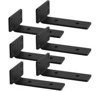 Soporte balda,Escuadras, 6 soportes de estante industriales resistentes de, Escuadras metalicas negro ,L soporte estanteria pared(5mm de grosor),15cm
