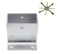 Soporte Base de anclaje para poste madera Base de anclaje para poste de terraza rectangular de 40, 60 y 100 mm, anclaje de soporte para poste de hormigón para barandilla de porche/pabellón exterior, s