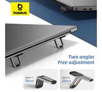 Soporte Baseus para ordenador portátil de escritorio, 2 uds., soporte portátil de aluminio para portátil, soportes para Macbook Pro iPad, soporte de 10-18 pulgadas Sliver
