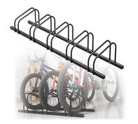 Soporte Bicicleta Portabicicletas vertical de suelo, soporte de estacionamiento de acero con capacidad para 2-6, adecuado para parques urbanos y campus(Black 5 racks)