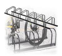 Soporte Bicicleta Portabicicletas vertical para garaje, soporte de estacionamiento montado en el suelo con capacidad para 2-6, ideal para uso comunitario y en calles públicas(Black 6 racks)