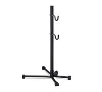 Relaxdays Soporte Bicicletas Pared, Plegable, Regulable, hasta 25 Kg, Colgador Bicis Garaje o Sótano, Negro y Plateado, Hierro, 63,5 x 32 x 35 cm