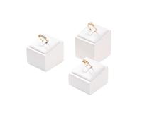 Soporte Busto Para Collares White Leather Pendant Necklace Chain Jewellery Display Stand Mannequin Holder Rack Bracelet Earrings Ring Counter Organizer(3 in 1 set Square)
