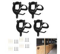 Soporte Caballo de Metal,Gancho para Bridón,Ganchos para Bridas de Caballo,Soportes de Brida Para Caballos,Colgador de Arneses con Tubo Expansible y Tornillos,Soporte de Pared para Bridas de Caballo