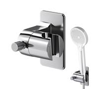 Soporte Cabezal de Ducha, Soporte Ducha Universal, Ajustable Sujeta Alcachofa Ducha, Soporte de Ducha Giratorio 360°, Fuerza Súper Adhesiva, Soporte Ducha para Accesorios de Baño