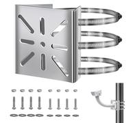 Soporte Camara Vigilancia, Soporte de Mástil de Montaje Vertical con 3 Bucles Ajustables, Soporte Esquinero de Acero Inoxidable para Cámara de Vigilancia y Cámaras CCTV