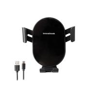 InnovaGoods® Soporte móvil para Coche con Carga rápida, Cargador inalámbrico 15W máx, rotación 360º, Compatible con iPhone, Samsung y Otros Dispositivos por inducción