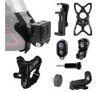 Soporte Casco de Moto Mento, Soporte de Cámara de Acción para GoPro Hero 13 12 11 10 9 8 para dji OSMO Action 5 Pro 4/3 Insta360 Ace Pro Ace Pro 2 X4 X3 GO3 Session Cámara de Acción Accesorios
