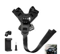 Soporte Casco Moto mentonera para cámara Deportiva para GoPro Hero 13 12 11 10 9 8 7 y para dji Osmo Action 5 Pro 4/3, para Insta360 X4 X3 Ace Pro, Correa Silicona Antideslizante con Gancho J