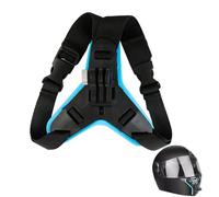 Soporte Casco Moto, Soporte de Mentón Casco Compatible con GoPro Hero 12/11/10/9/8/7/6/5/4 Insta360 dji SJ CAM, Soporte Camara Casco Moto, Accesorios para Cámaras de Acción (Azul)