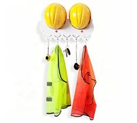 Soporte Cascos de Seguridad, Estante de Pared para Cascos, con Gancho, Etiqueta de Identificación, Tablero de PVC-Madera-plástico(56cm/22in)