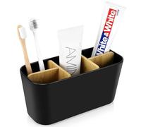 Soporte Cepillo De Dientes Porta Cepillo De Dientes Electrico Porta Cepillos Dentales De BañO Y Pasta DentíFrica Particiones De Bambú con 5 Compartimentos Organizador BañO para BañO Cocina Familia