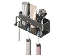 Soporte Cepillo de Dientes Portacepillos de Dientes de Pared Sin Taladrar Soporte Cepillo de Dientes Eléctrico de Repuesto Juego de Portacepillos para el Cuarto de Baño - 3 Ranuras