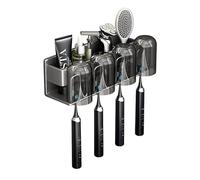 Soporte Cepillo de Dientes Portacepillos de Dientes de Pared Sin Taladrar Soporte Cepillo de Dientes Eléctrico de Repuesto Juego de Portacepillos para el Cuarto de Baño - 4 Ranuras