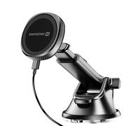 Soporte Coche iPhone Carga rápida 15W Fijación ventosa Swissten Negro