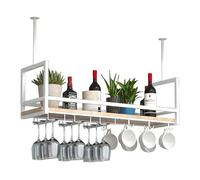 Soporte colgante para botellas de vino con estante de vidrio, almacenamiento de vino industrial blanco, estante flotante para bares, restaurantes, cocinas, elegante decoración del hogar (tamaño: 8)