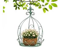 Soporte colgante para macetas, con cesta de metal decorativa con cadena, para la presentación y decoración de flores, tanto en interiores como en exteriores, en el balcón, la terraza, así como en el