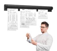 Soporte Comandero Metálico Autoadhesivo 30cm Barra para Sujeción de Notas, Porta Tickets Restaurante, Sujeta Notas Cocina, Comandero Hosteleria Deslizante para Colgar, Autoadhesivo Clip Porta