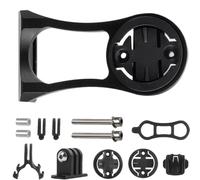 Soporte combinado frontal para bicicleta, aleación de aluminio, ajustable, kit de montaje para bicicleta de carretera, para mesa de códigos Garmin/Bryton/Cateye, cámara de acción deportiva (negro)