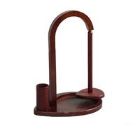 Soporte compacto de madera para hilo con spinner magnético y gancho de ganchillo para un flujo controlado de hilo y organización de manualidades